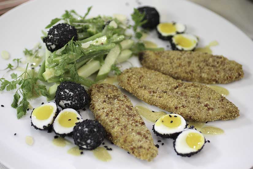 Escalope ibérico con ensalada